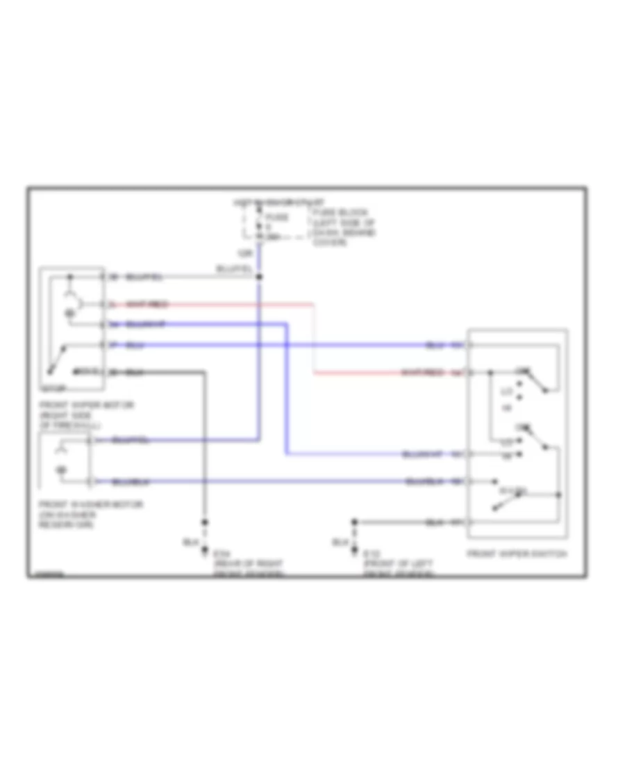 2 Speed Wiper Washer Wiring Diagram for Nissan Frontier Desert Runner XE 2002