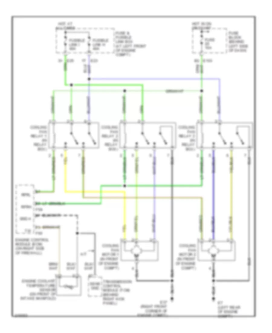 2.5L, Cooling Fan Wiring Diagram for Nissan Sentra 2005