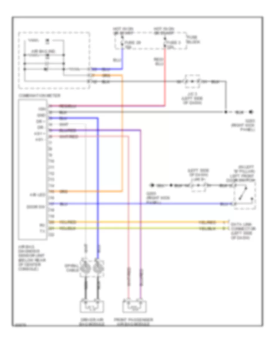 Supplemental Restraint Wiring Diagram for Nissan Quest XE 1997