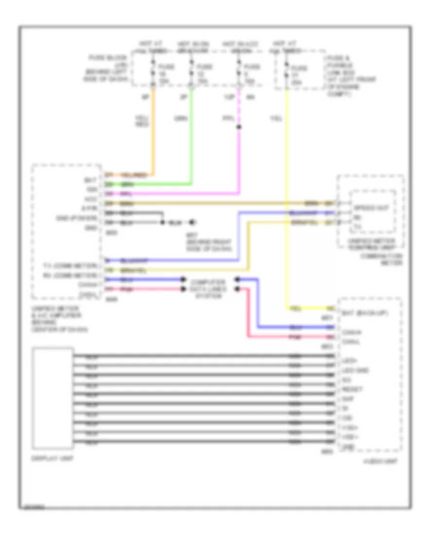 Display Wiring Diagram for Nissan Maxima SE 2008