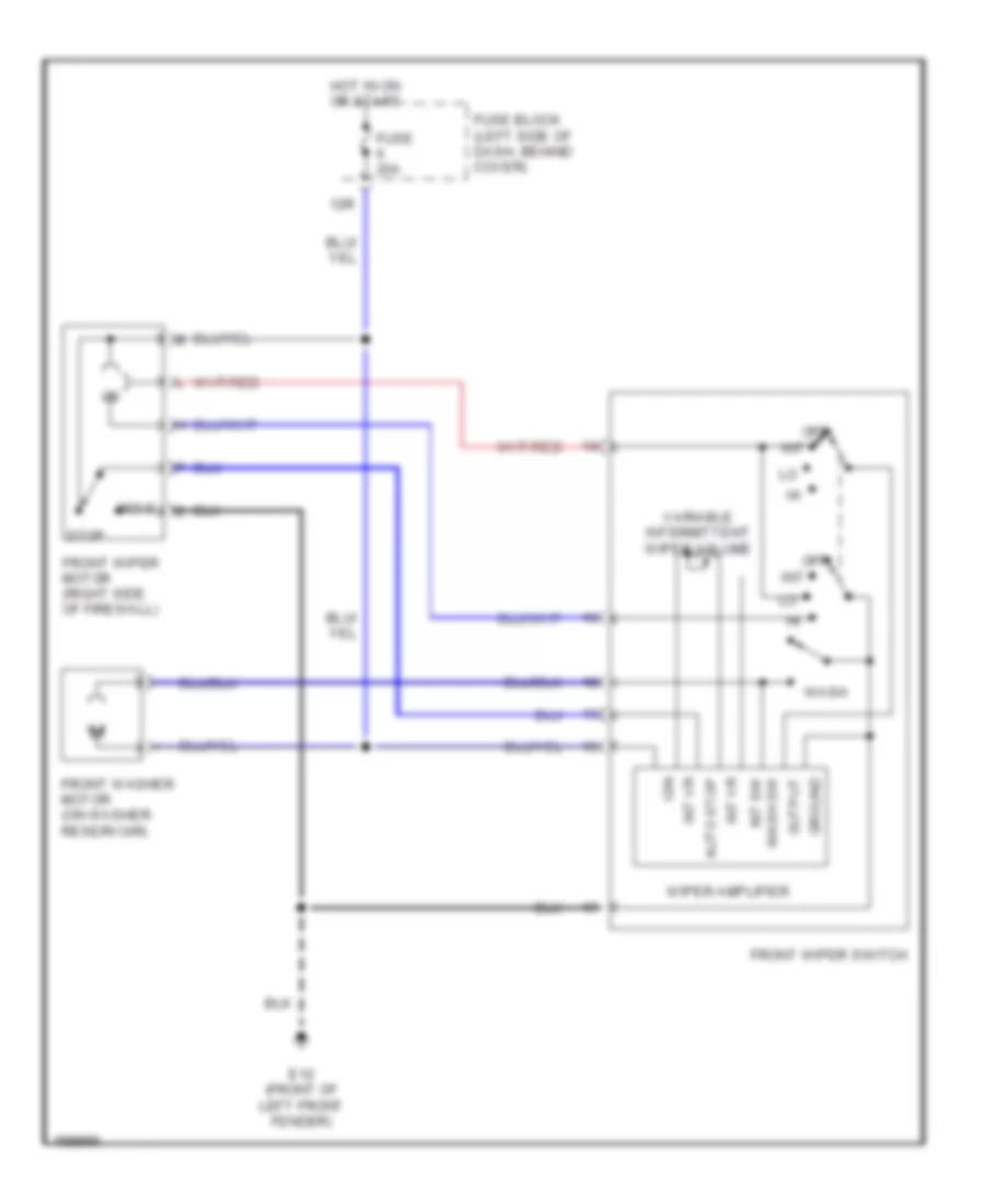 Intermittent Wiper Washer Wiring Diagram for Nissan Frontier XE 2002
