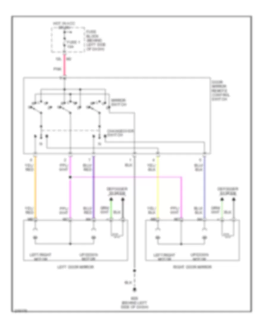 Power Mirrors Wiring Diagram for Nissan Sentra SE R Spec V 2005