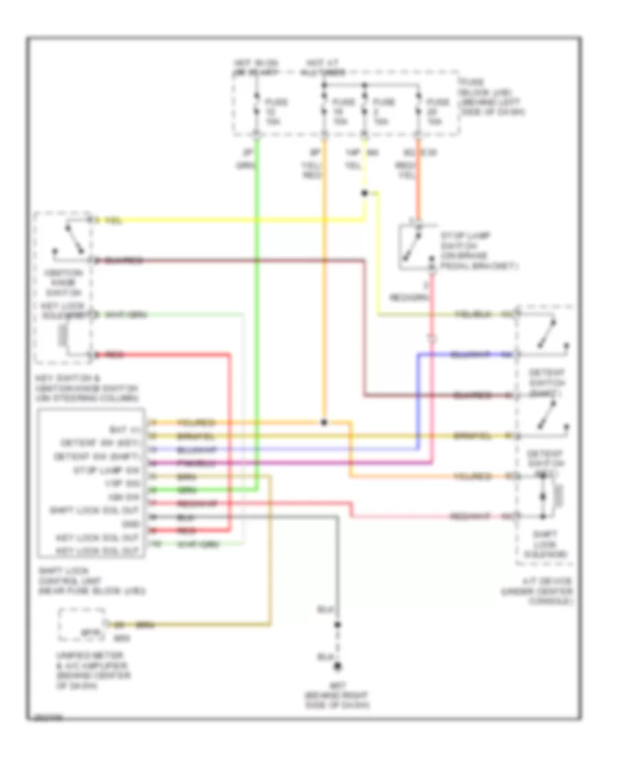 Shift Interlock Wiring Diagram for Nissan Maxima SL 2008