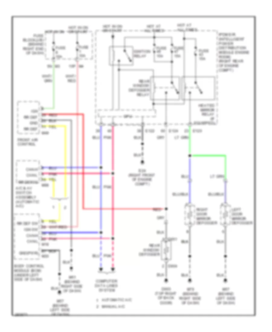 Defoggers Wiring Diagram for Nissan Pathfinder LE 2008