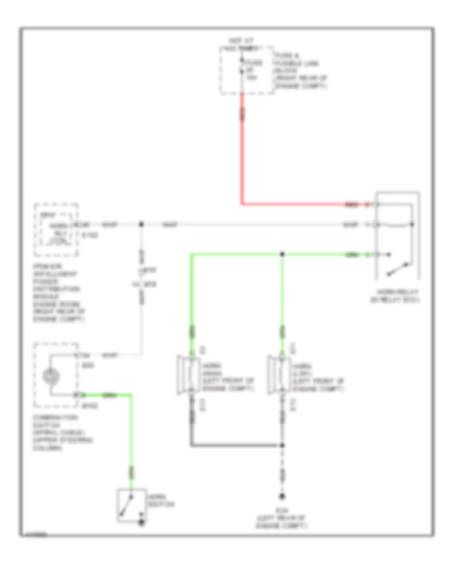 Horn Wiring Diagram for Nissan NV1500 SV 2014