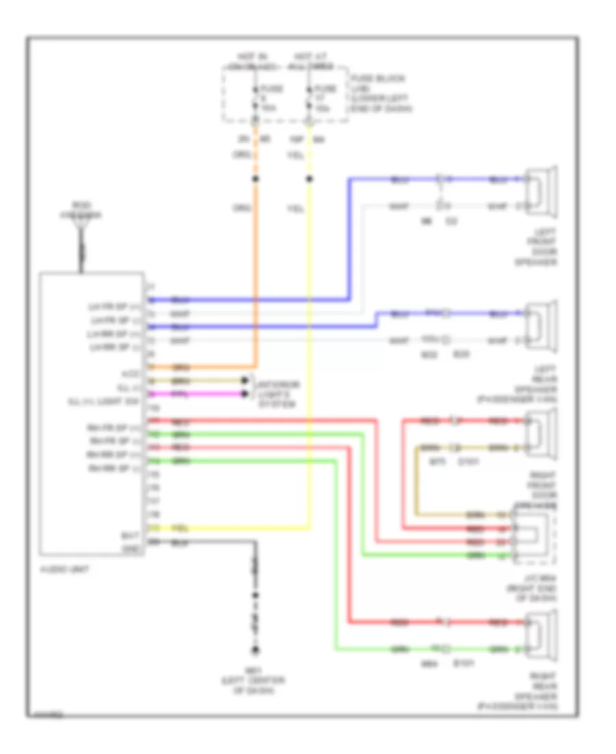 Base Radio Wiring Diagram for Nissan NVSV 2014 1500