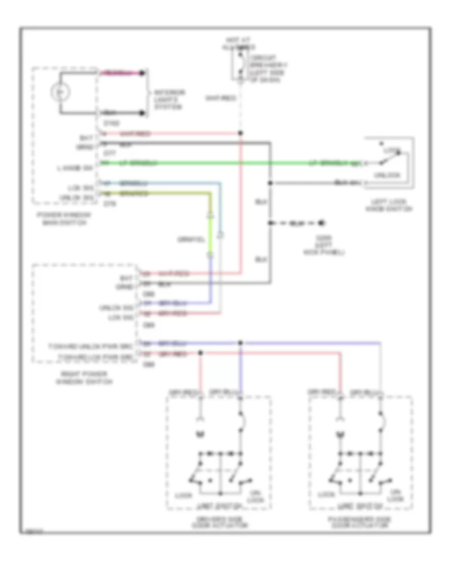 Power Door Lock Wiring Diagram Coupe for Nissan Sentra GXE 1993