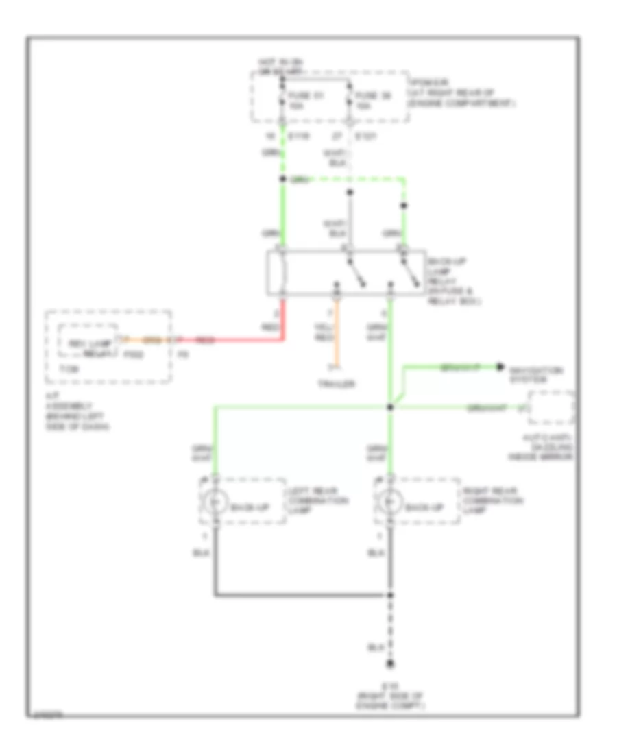 Backup Lamps Wiring Diagram for Nissan Titan XE 2005