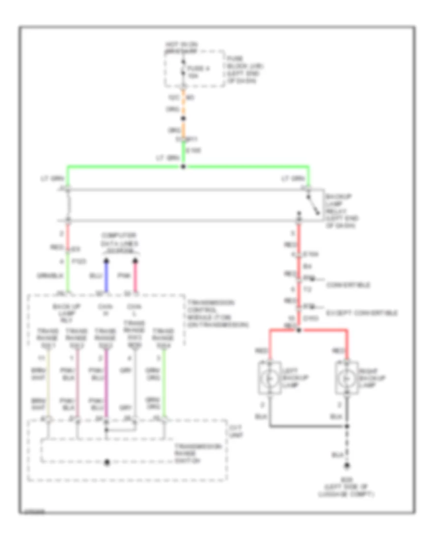 Backup Lamps Wiring Diagram for Nissan Murano LE 2012