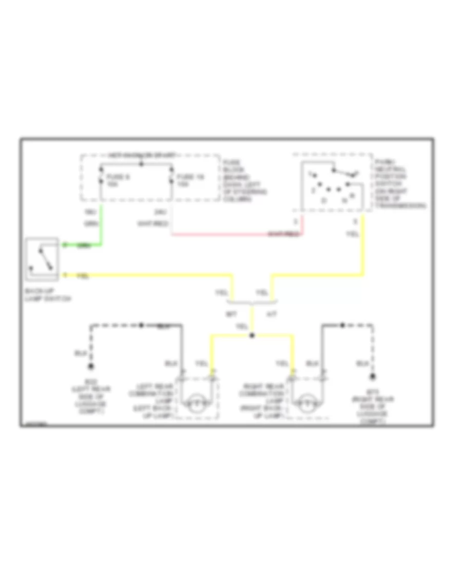 Back up Lamps Wiring Diagram for Nissan Pathfinder SE 2002