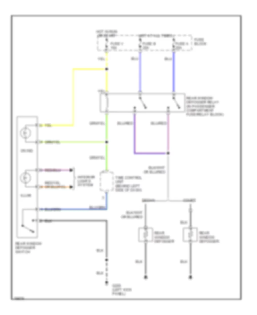 Defogger Wiring Diagram for Nissan Sentra SE-R 1993