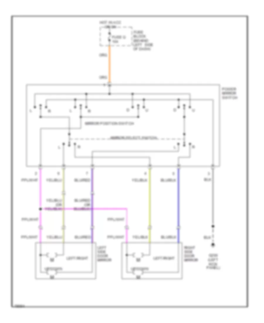 Power Mirror Wiring Diagram for Nissan Sentra SE-R 1993