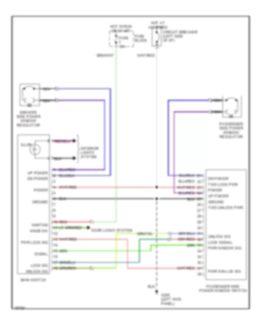 Power Window Wiring Diagram Coupe for Nissan Sentra SE R 1993