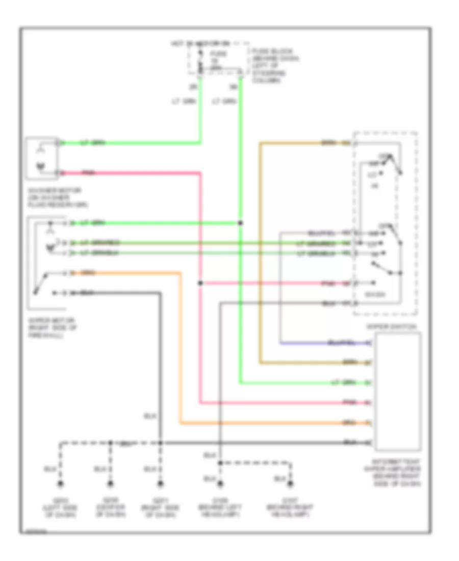 Неустойчивая Электросхема стеклоочистителя, дворников и омывателя для Nissan 200SX SE-R 1998