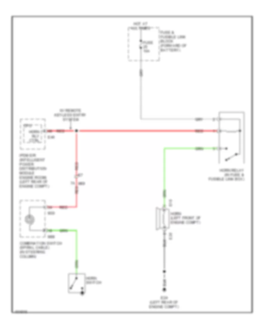 Horn Wiring Diagram for Nissan NV200 Taxi 2014