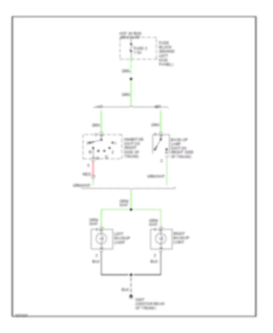 Back up Lamps Wiring Diagram for Nissan 240SX LE 1998