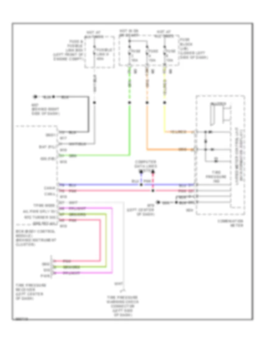 Tire Pressure Monitoring Wiring Diagram for Nissan Maxima S 2013