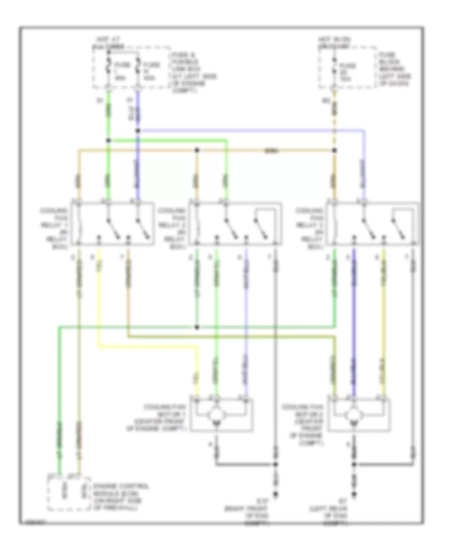 2.5L, Cooling Fan Wiring Diagram for Nissan Sentra CA 2002