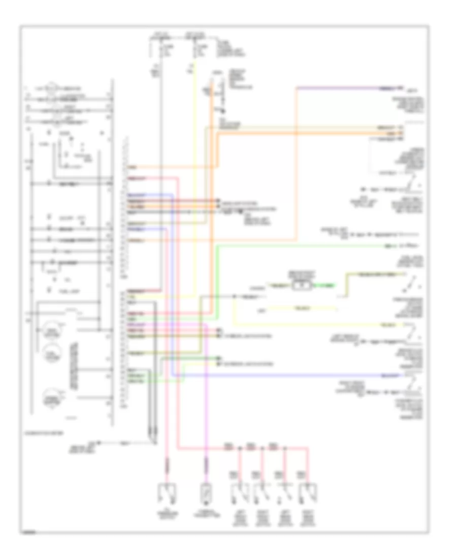 Instrument Cluster Wiring Diagram, without Tachometer for Nissan Sentra GXE 2002