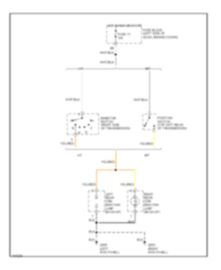Back up Lamps Wiring Diagram for Nissan Frontier 1998