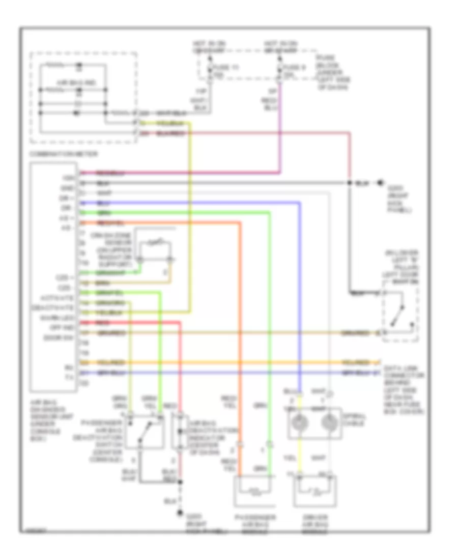 Supplemental Restraint Wiring Diagram for Nissan Frontier 1998