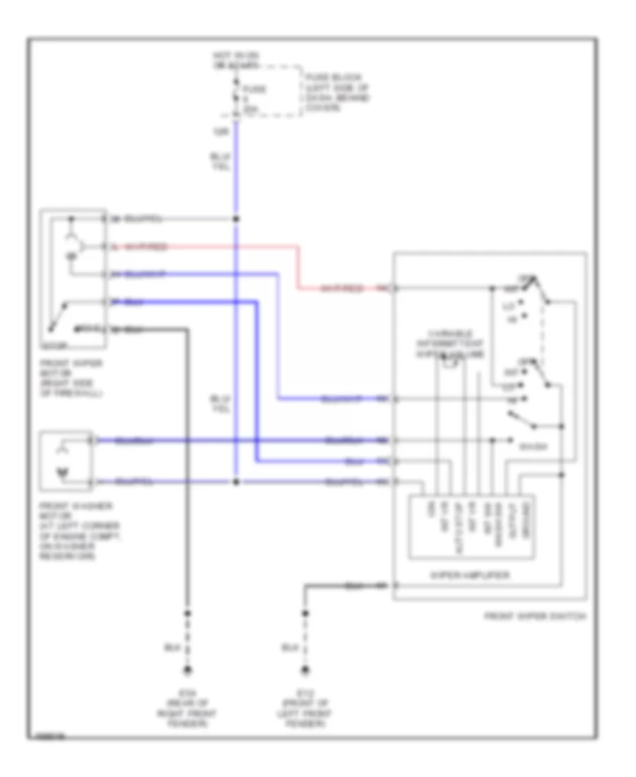 Неустойчивая Электросхема стеклоочистителя, дворников и омывателя для Nissan Xterra SE 2002