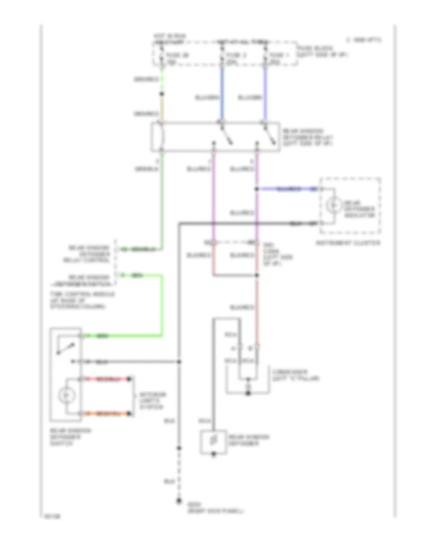 Defogger Wiring Diagram for Nissan Altima XE 1994
