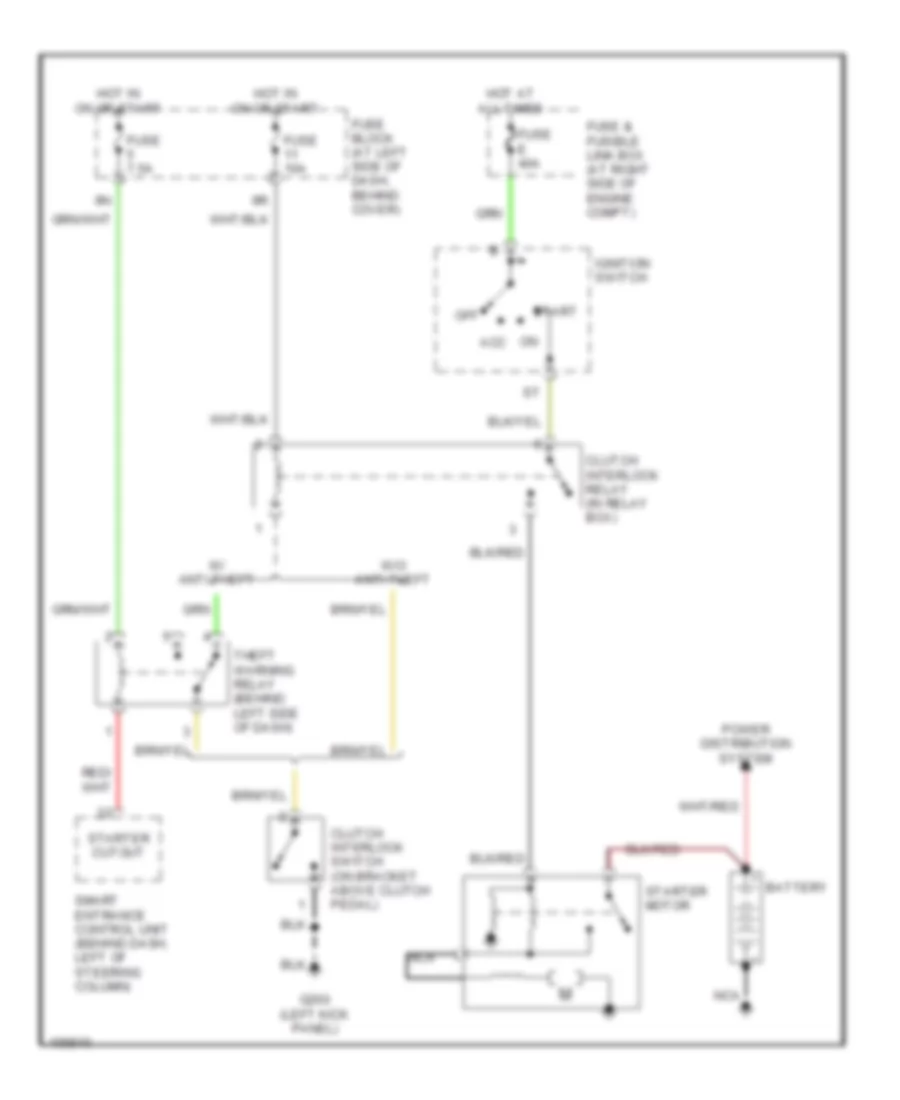 Starting Wiring Diagram, MT for Nissan Frontier SE 1998