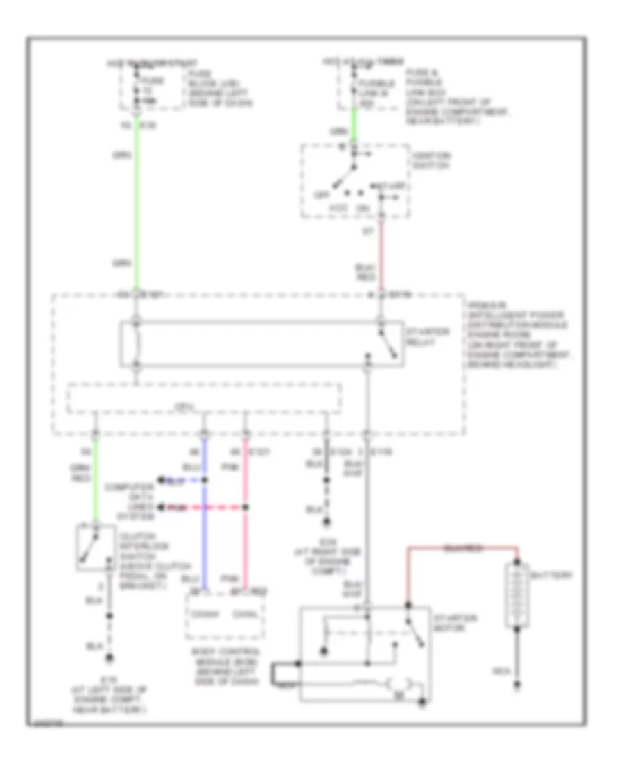 Starting Wiring Diagram, MT for Nissan Altima SL 2006