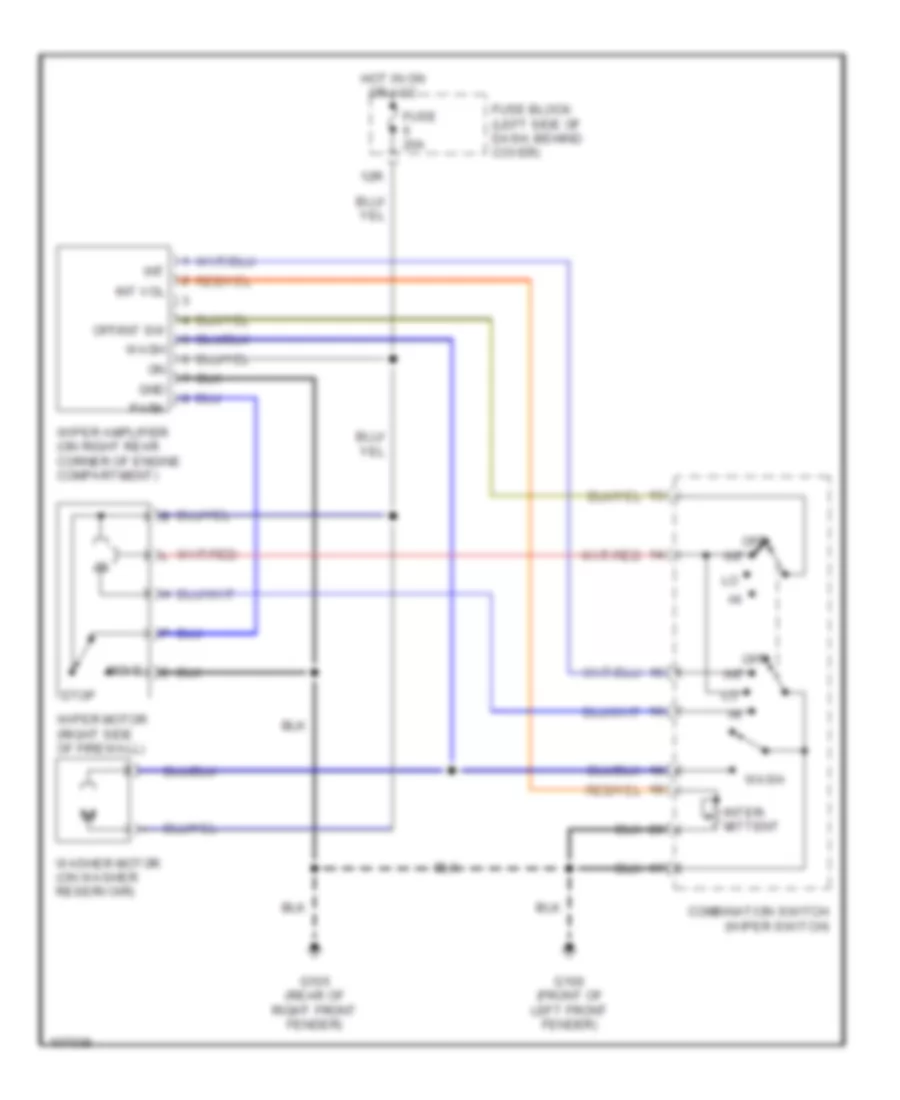 Неустойчивая Электросхема стеклоочистителя, дворников и омывателя для Nissan Frontier XE 1998