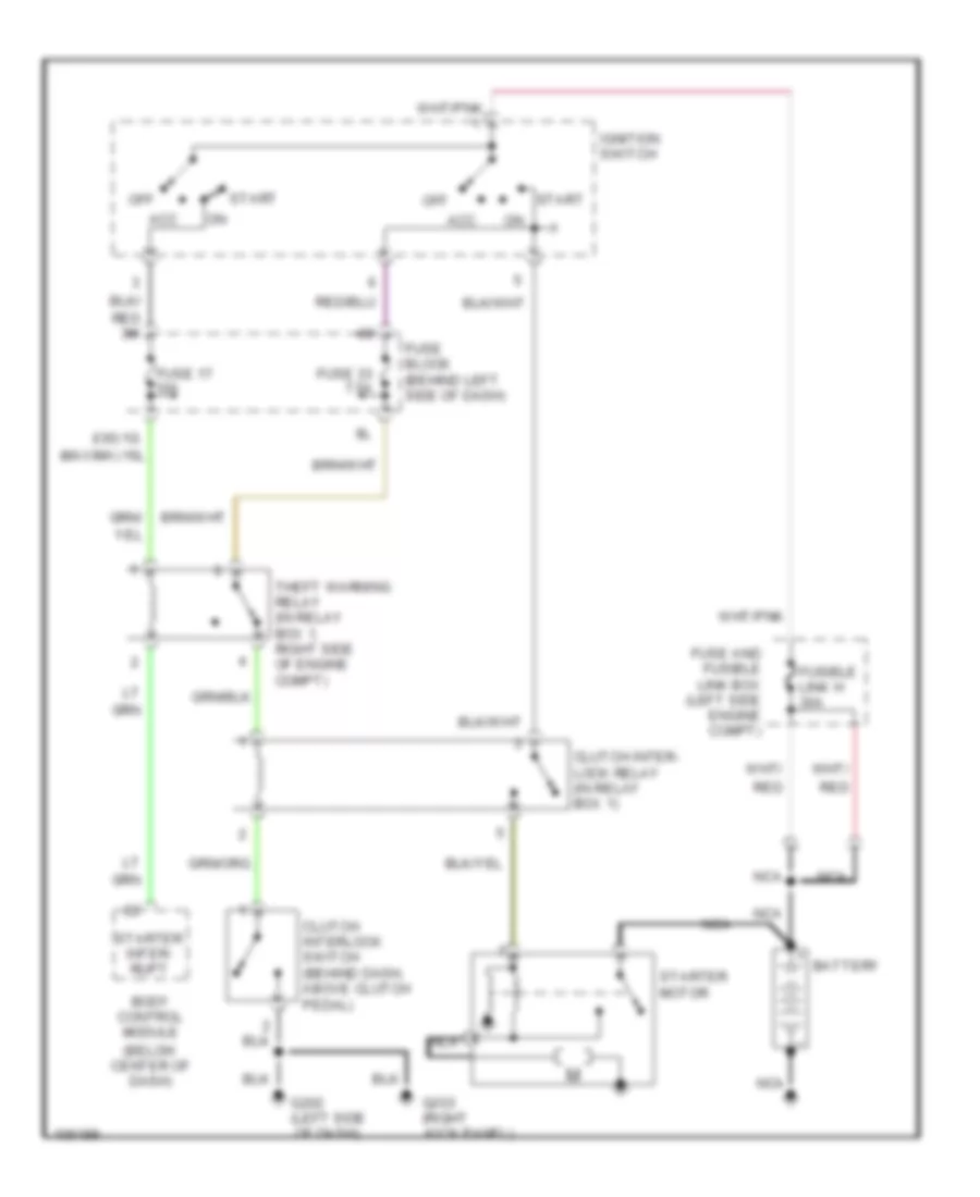 Starting Wiring Diagram, MT for Nissan Maxima GLE 1998
