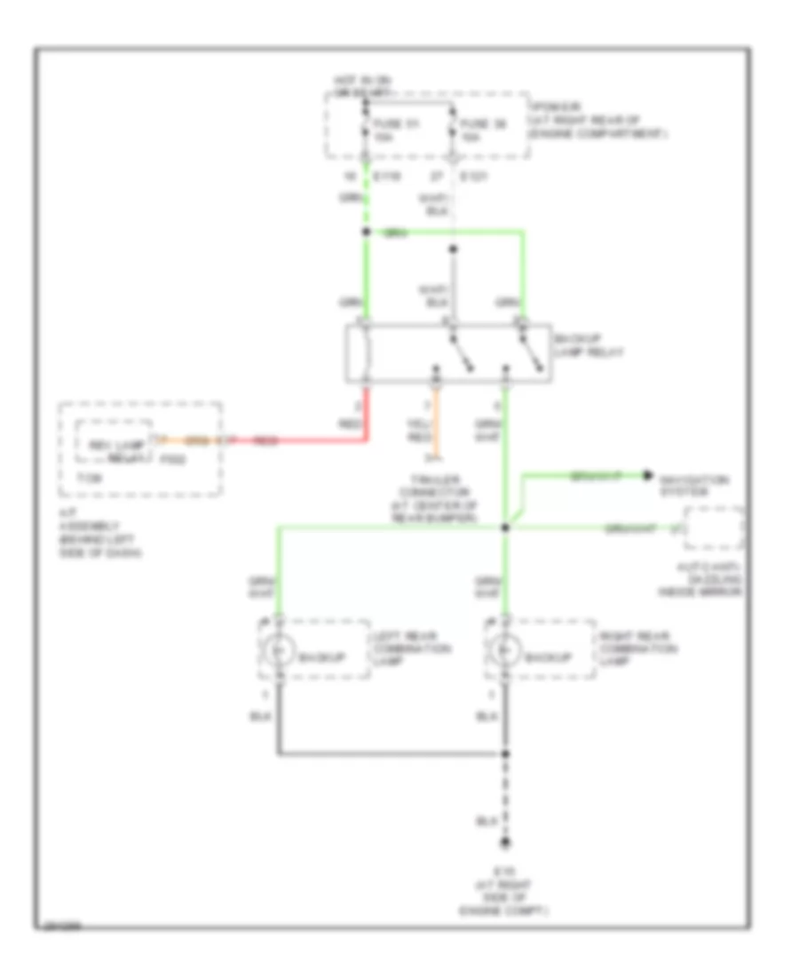 Backup Lamps Wiring Diagram for Nissan Titan LE 2008
