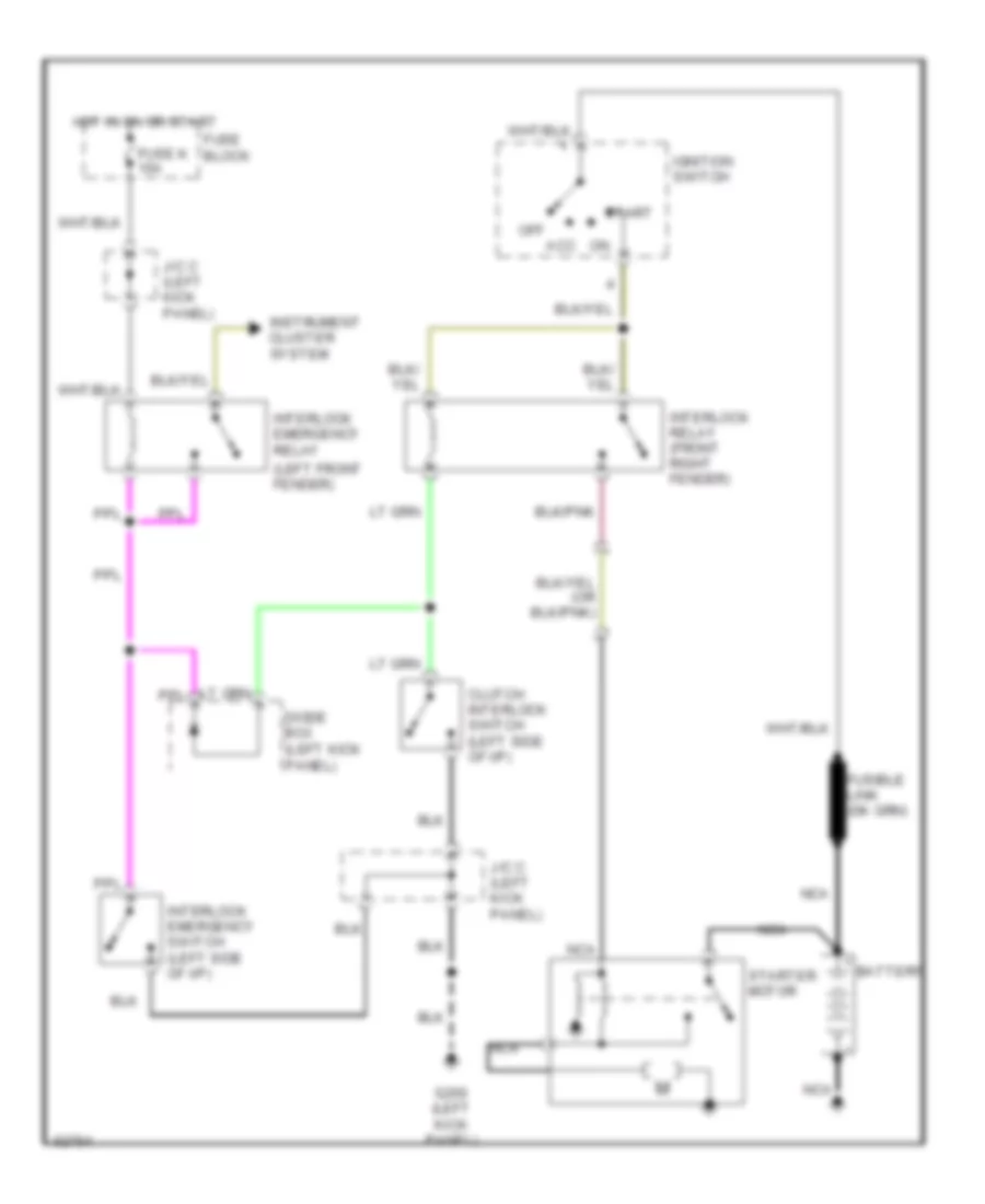 Starting Wiring Diagram, MT U.S.A. with 4WD for Nissan Pathfinder LE 1994