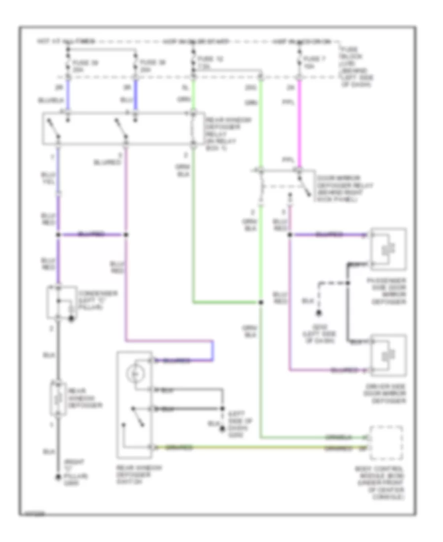 Defogger Wiring Diagram for Nissan Maxima GXE 1998