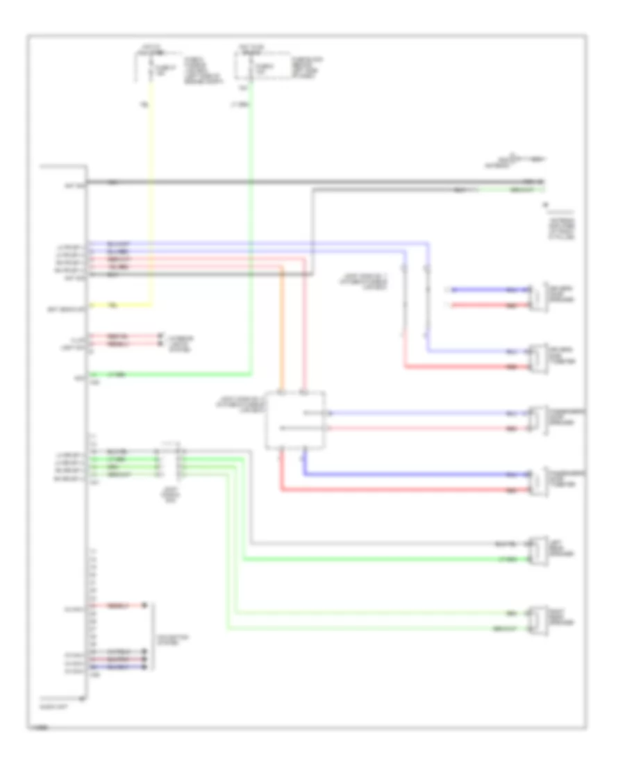 Radio Wiring Diagram, Except Bose for Nissan 350Z 2003