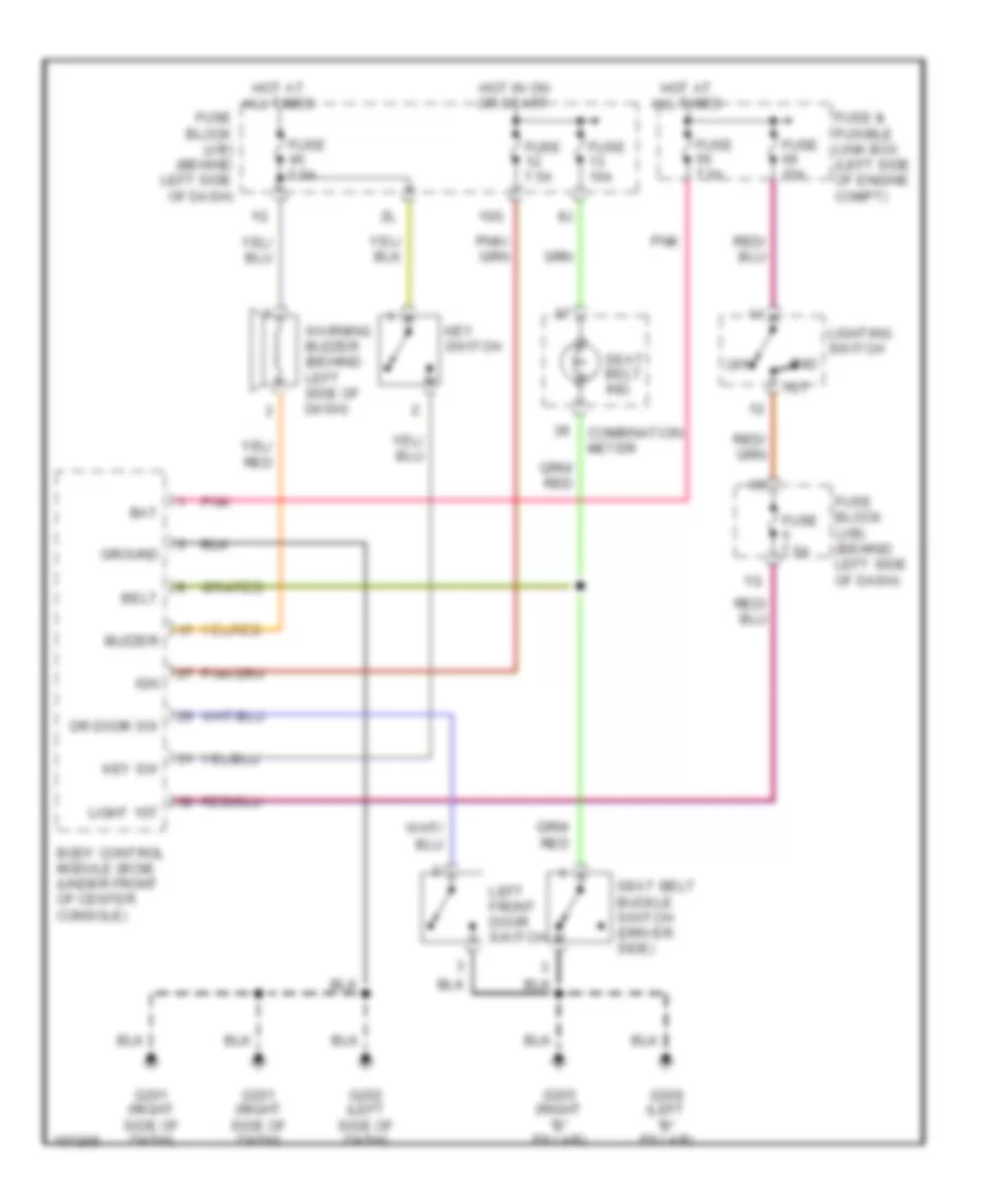Warning System Wiring Diagrams for Nissan Maxima SE 1998