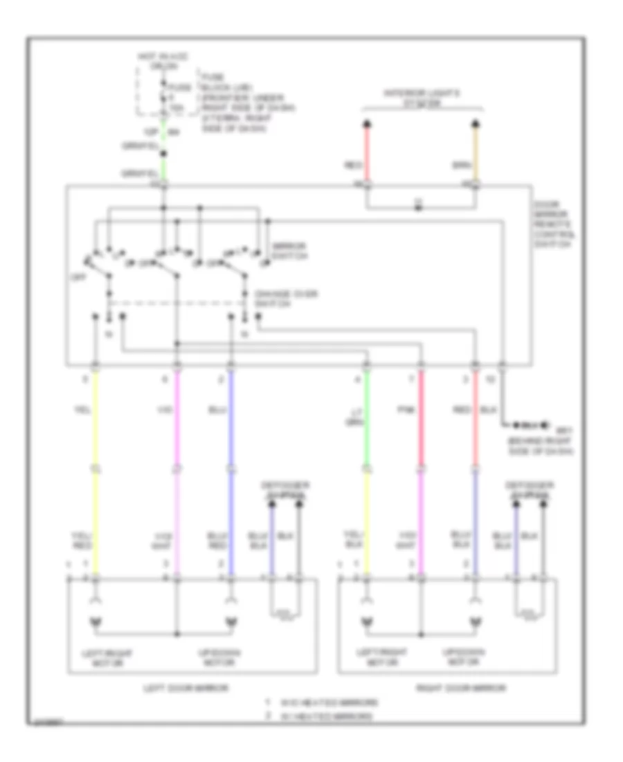 Power Mirror Wiring Diagram for Nissan Frontier LE 2006