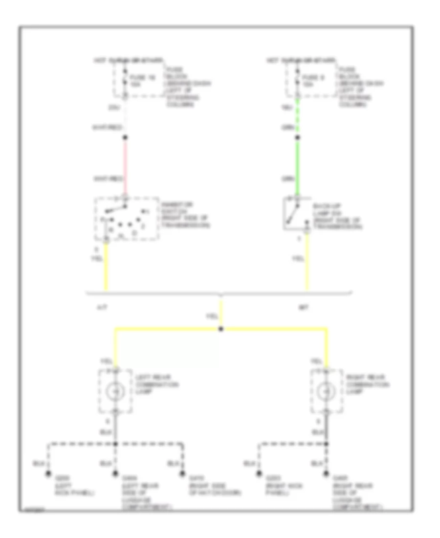 Back up Lamps Wiring Diagram for Nissan Pathfinder LE 1998