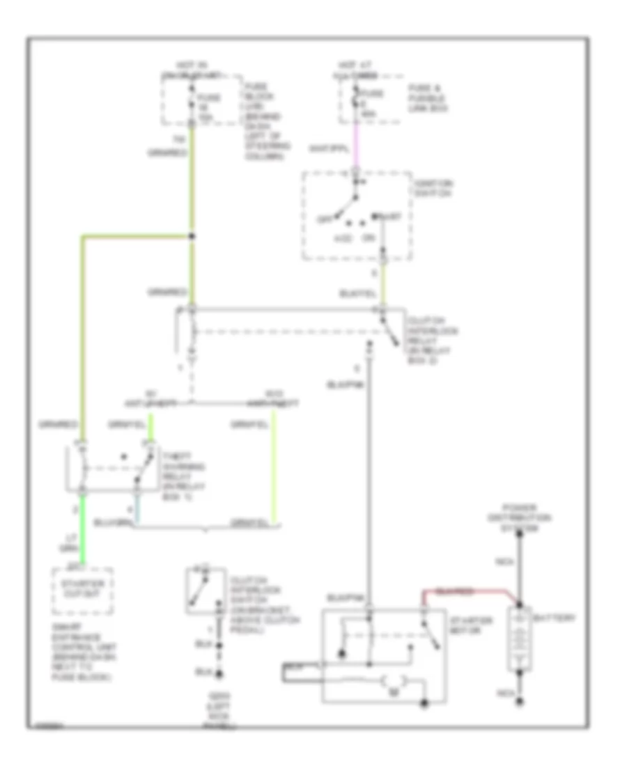 Starting Wiring Diagram, MT for Nissan Pathfinder LE 1998