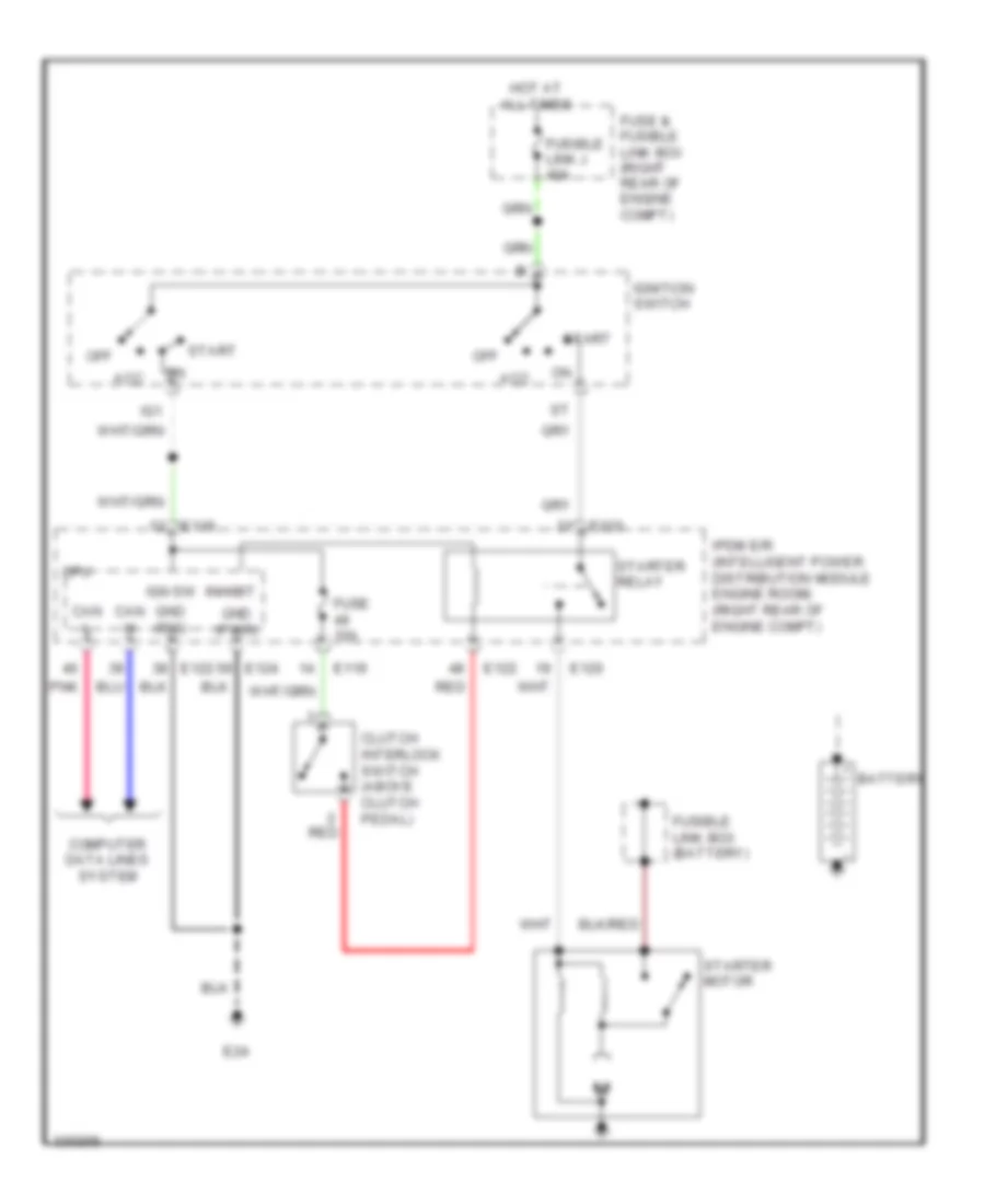 Starting Wiring Diagram, MT without Clutch Interlock Cancellation for Nissan Xterra SE 2010