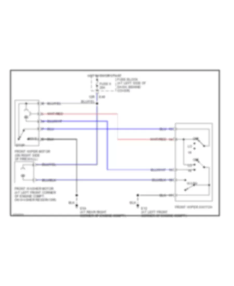 Электросхема передних стеклоочистителей дворников и омывателя лобового стекла С 2 скоростями для Nissan Frontier Desert Runner SE 2003