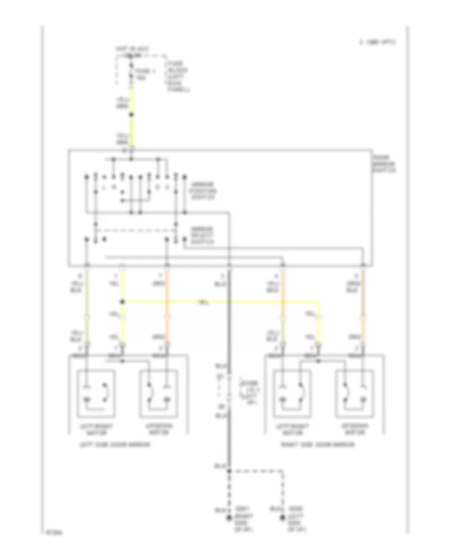 Power Mirror Wiring Diagram for Nissan Quest XE 1994