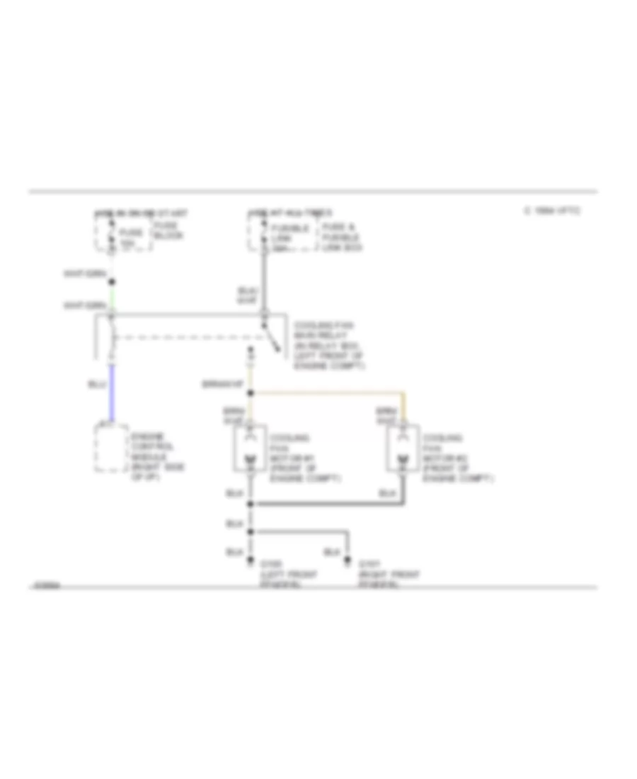2.0L, Cooling Fan Wiring Diagram, MT for Nissan Sentra E 1994