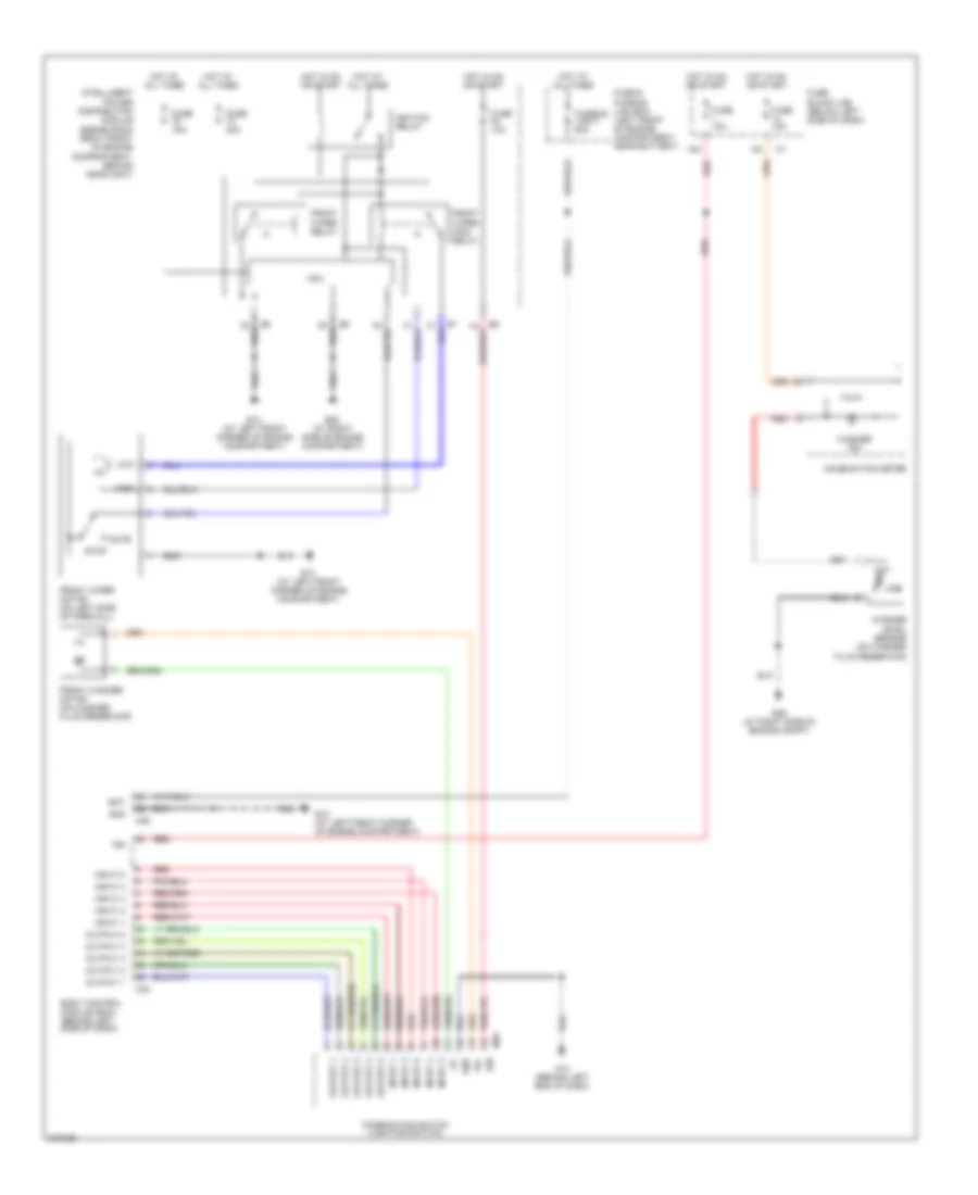 Электросхема передних стеклоочистителей дворников и омывателя лобового стекла для Nissan Murano S 2006