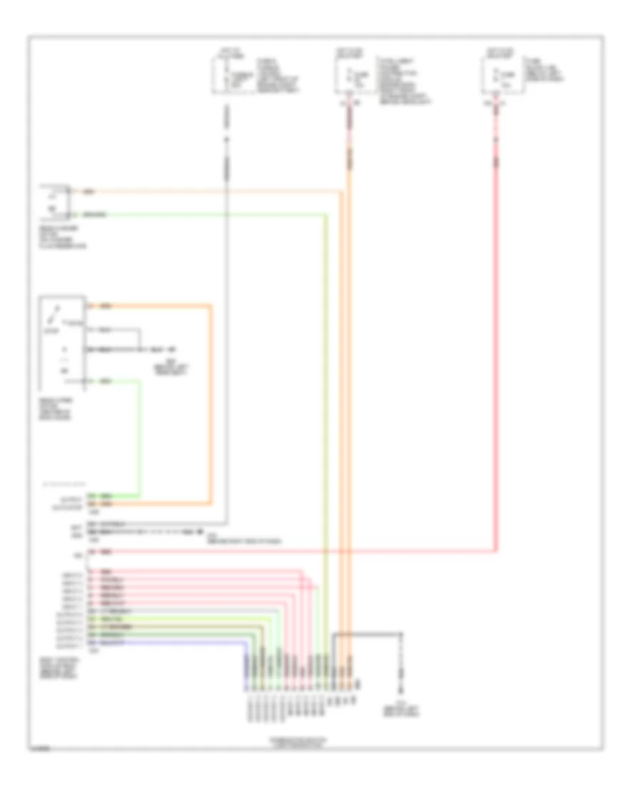 Электросхема заднего стеклоочистителя дворника и омывателя для Nissan Murano S 2006