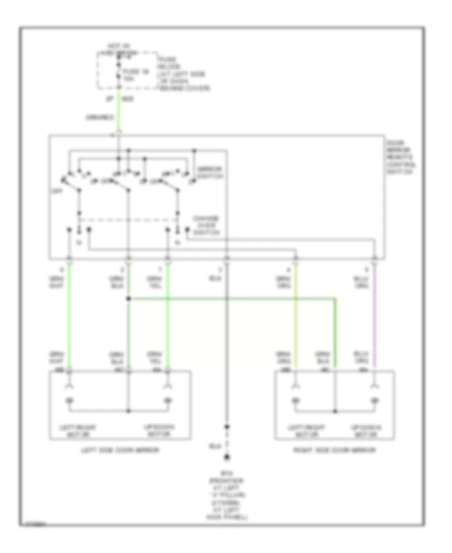 Power Mirrors Wiring Diagram for Nissan Frontier SC 2003