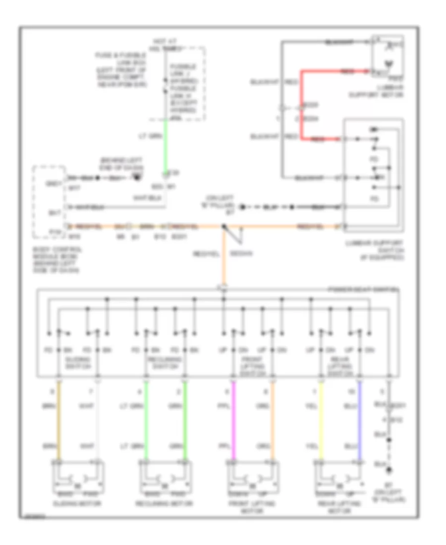 Driver Power Seat Wiring Diagram for Nissan Altima 2011