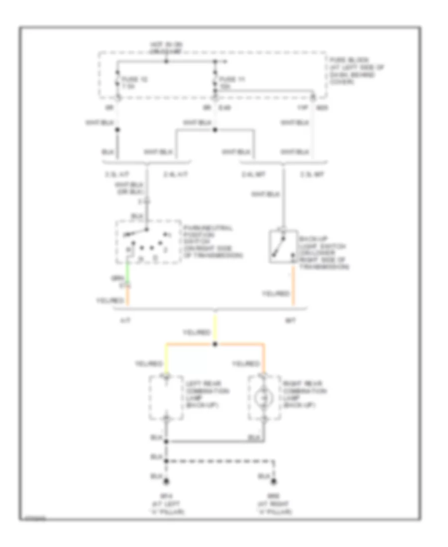 Back up Lamps Wiring Diagram for Nissan Frontier SE 2003