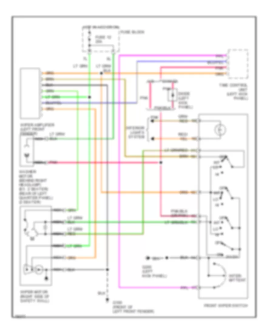 Front WiperWasher Wiring Diagram for Nissan 300ZX Turbo 1990