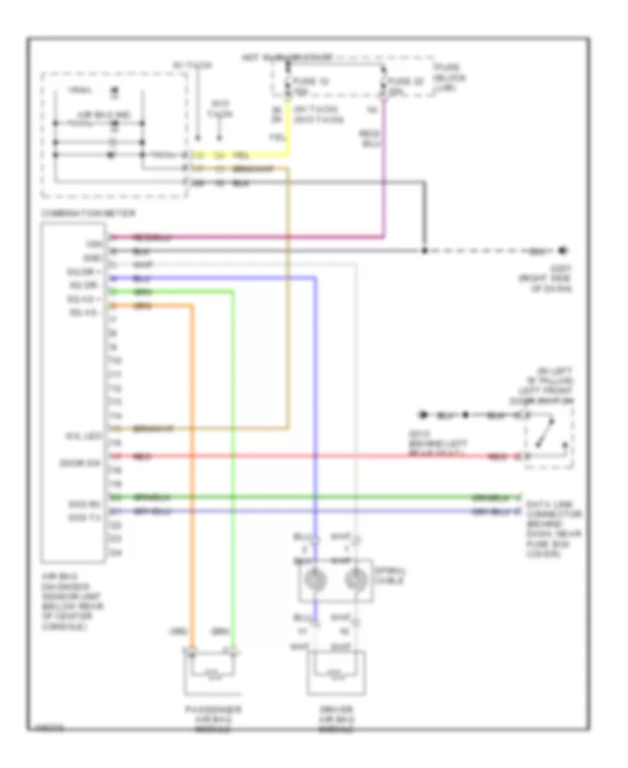 Supplemental Restraint Wiring Diagram for Nissan Sentra XE 1998